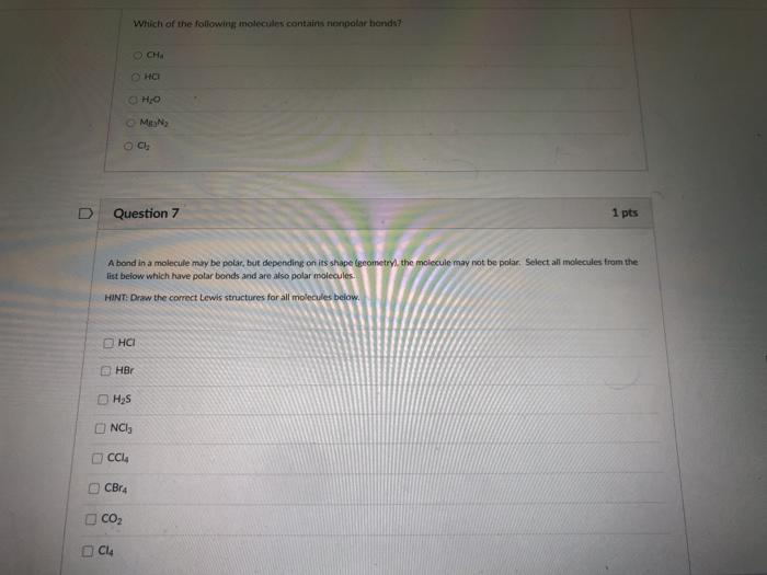 Solved Question 11 1 pts In organic compounds, which of the | Chegg.com