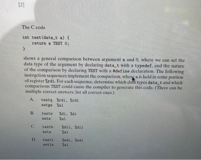 Solved Return A Comp B; \} Shows A General Comparison | Chegg.com