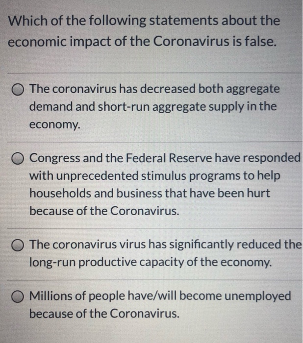 Solved Which of the following statements about the economic | Chegg.com