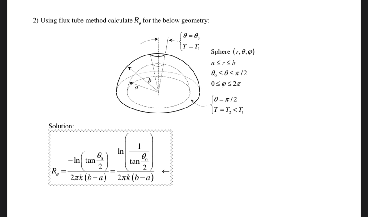Solved Using flux tube method calculate Rθ ﻿for the below | Chegg.com