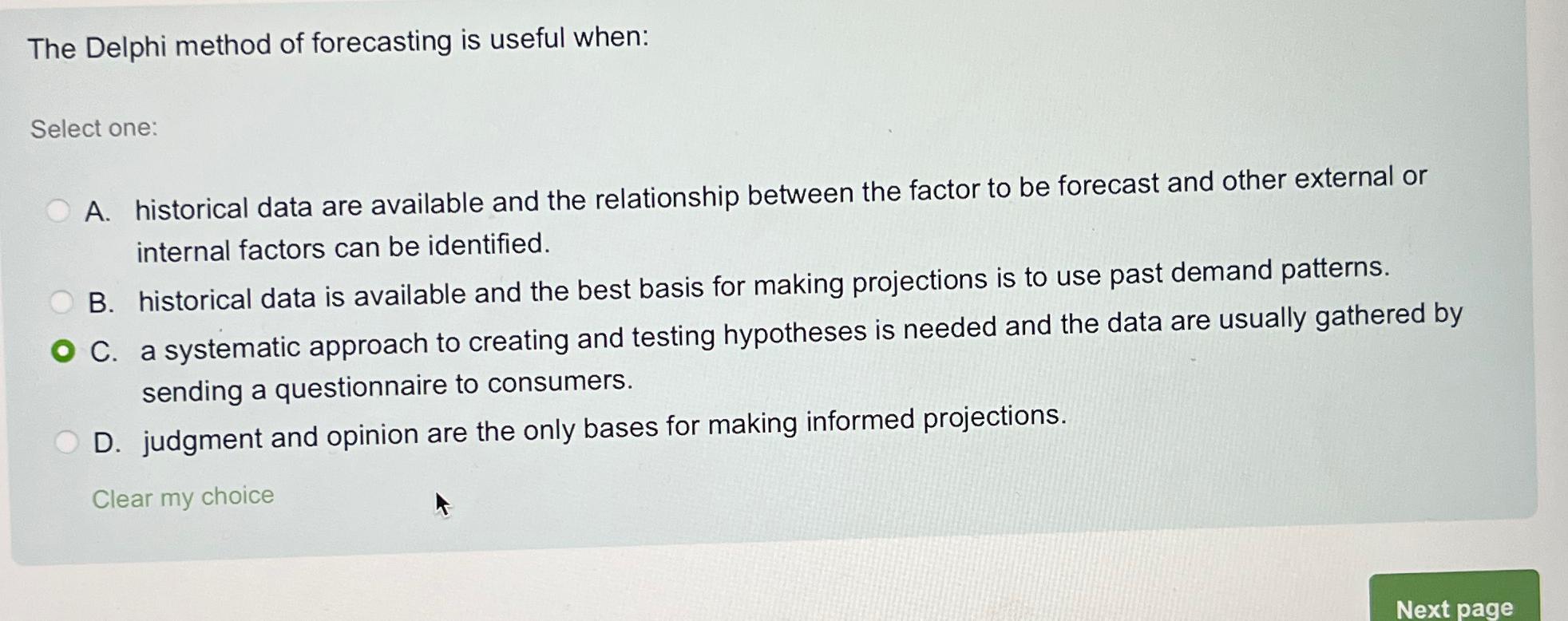 Solved The Delphi method of forecasting is useful | Chegg.com