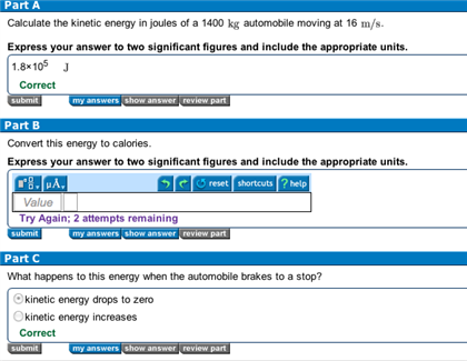 Solved Calculate the kinetic energy in joules of a 1400 kg | Chegg.com