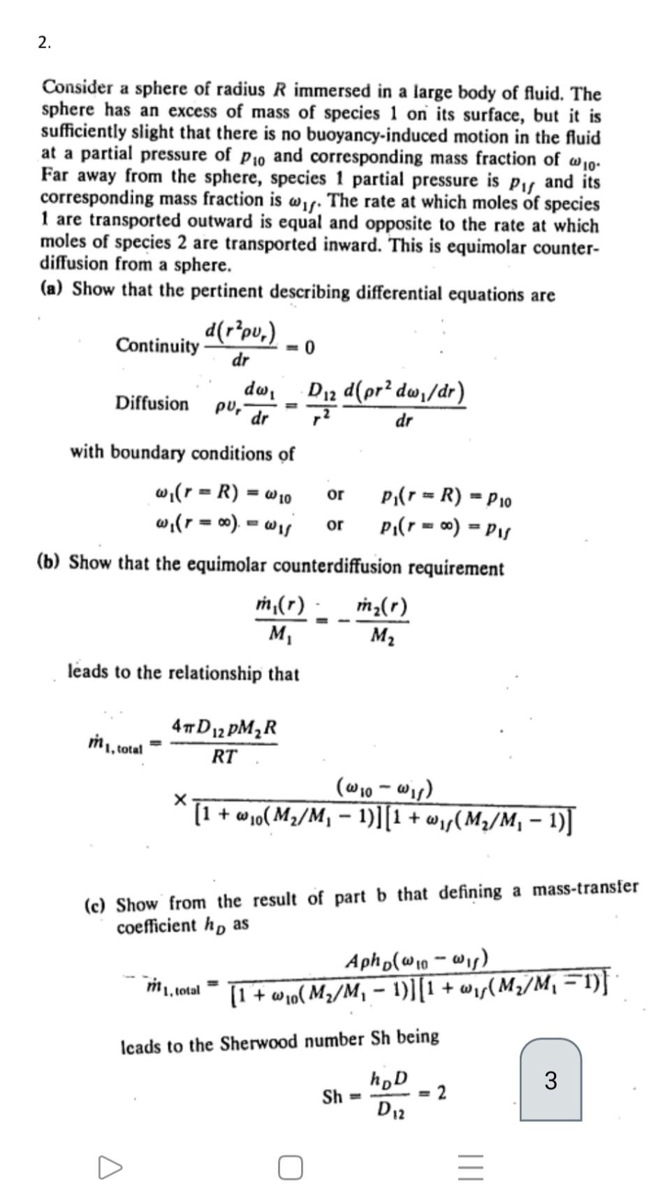 Solved 2. Consider a sphere of radius R immersed in a large | Chegg.com