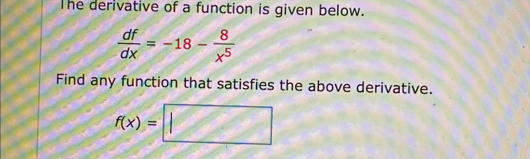 Solved The derivative of a function is given | Chegg.com