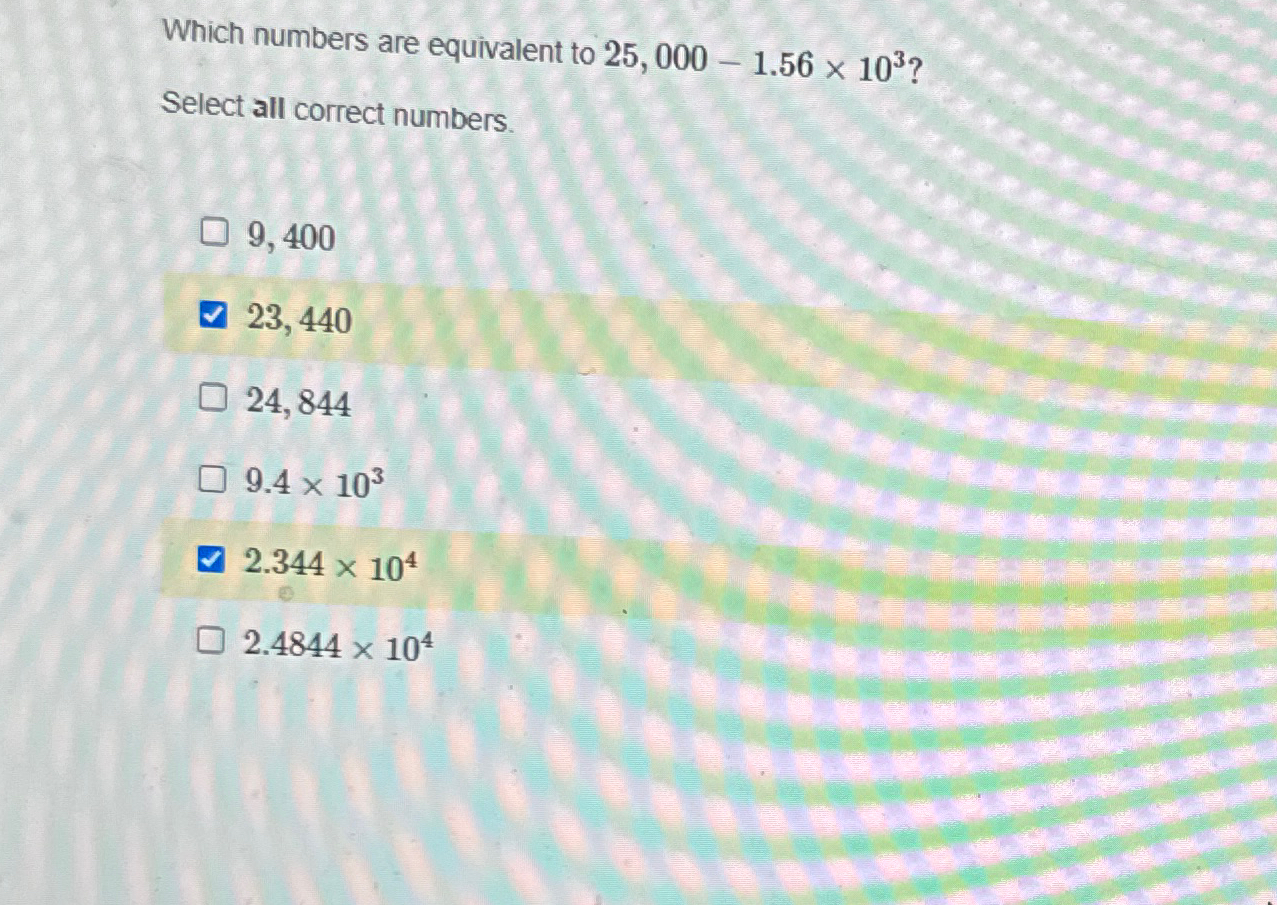 Solved Which numbers are equivalent to | Chegg.com
