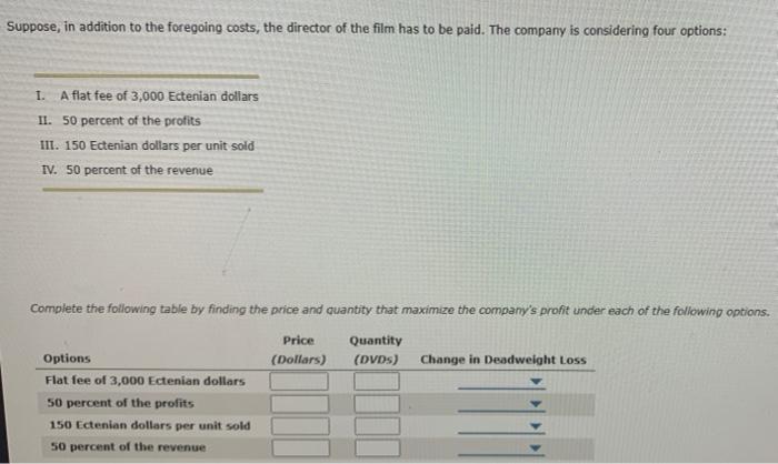 Solved Based on market research, a film production company | Chegg.com