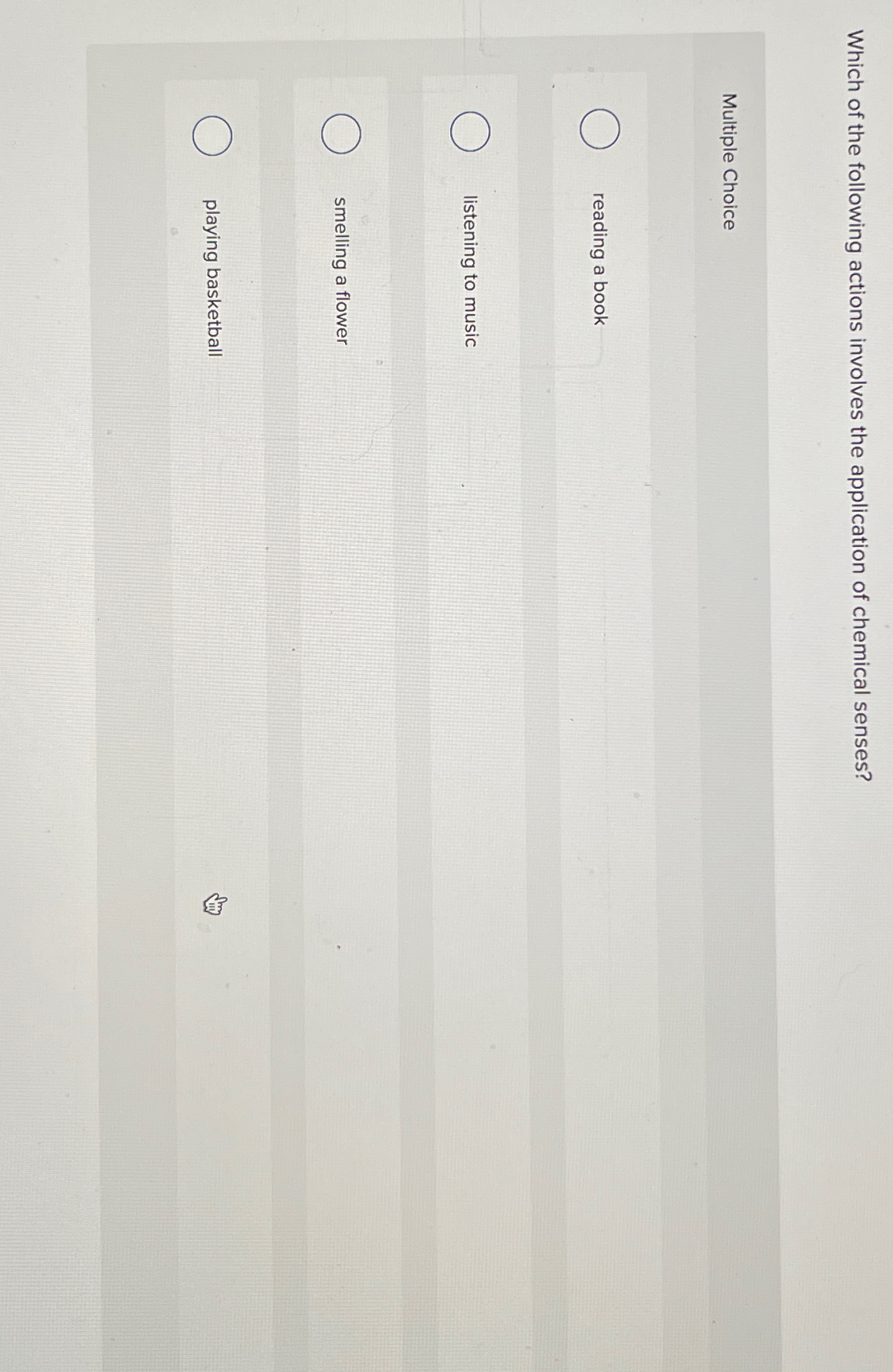 Solved Which of the following actions involves the | Chegg.com