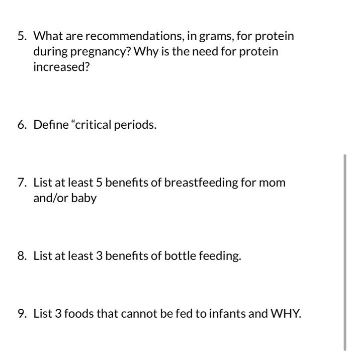 Solved 1. List weight gain during pregnancy