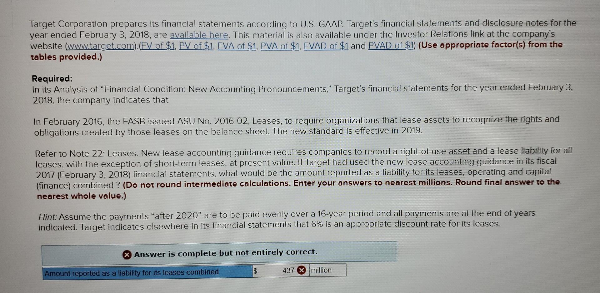 Target Corporation Prepares Its Financial Statements | Chegg.com