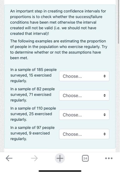 Solved An Important Step In Creating Confidence Intervals | Chegg.com