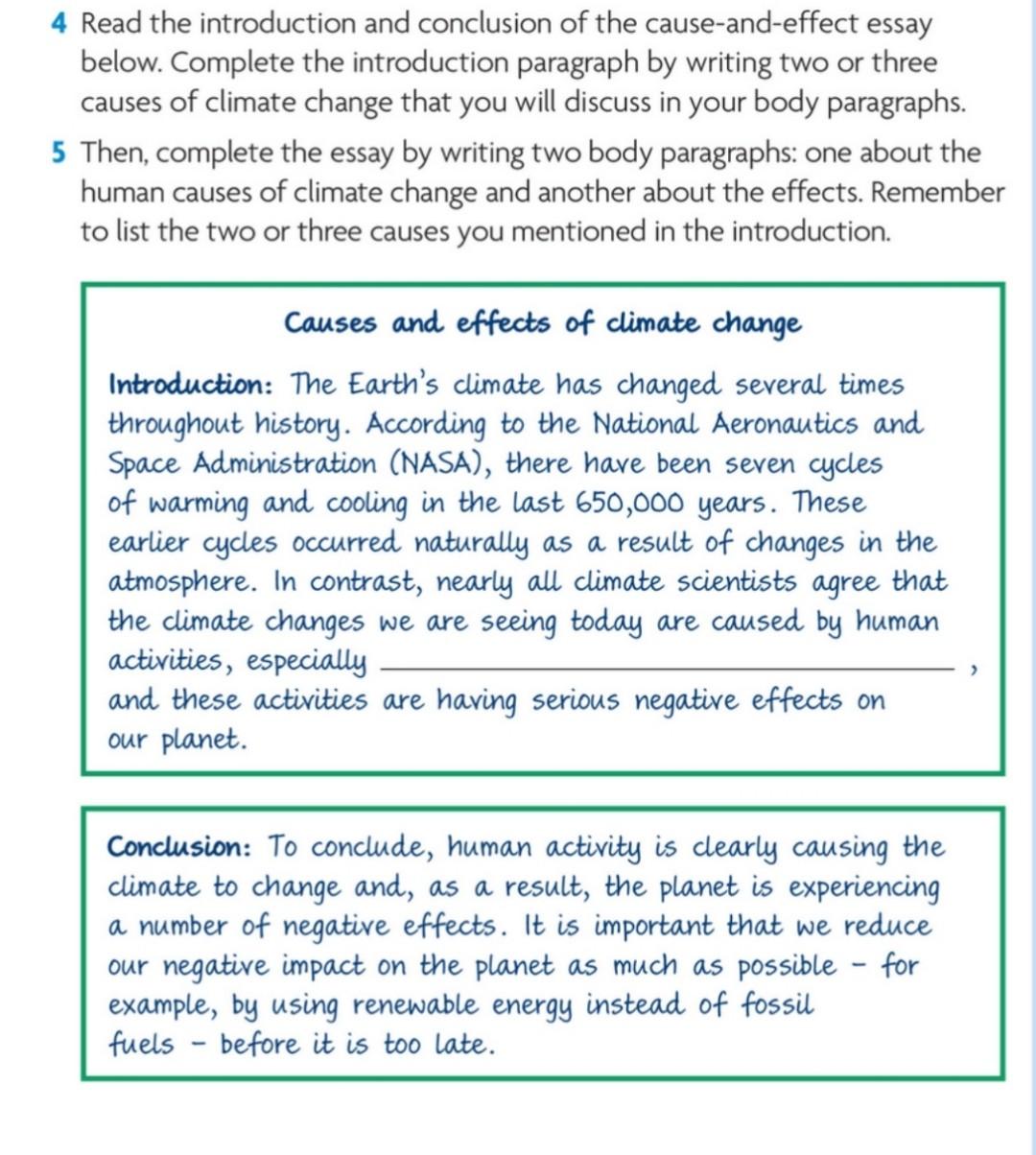 body for climate change essay