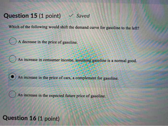 Solved Which Of The Following Would Shift The Demand Curve | Chegg.com