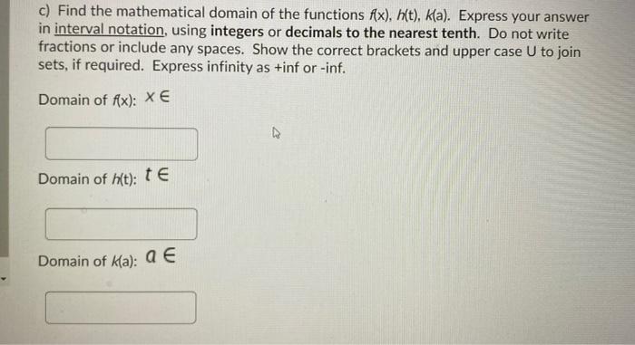 Solved a) For the following functions, | Chegg.com