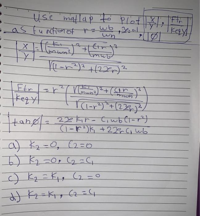 Use Matlap To Plot As Function Of R Wb Tool Ontw Chegg Com
