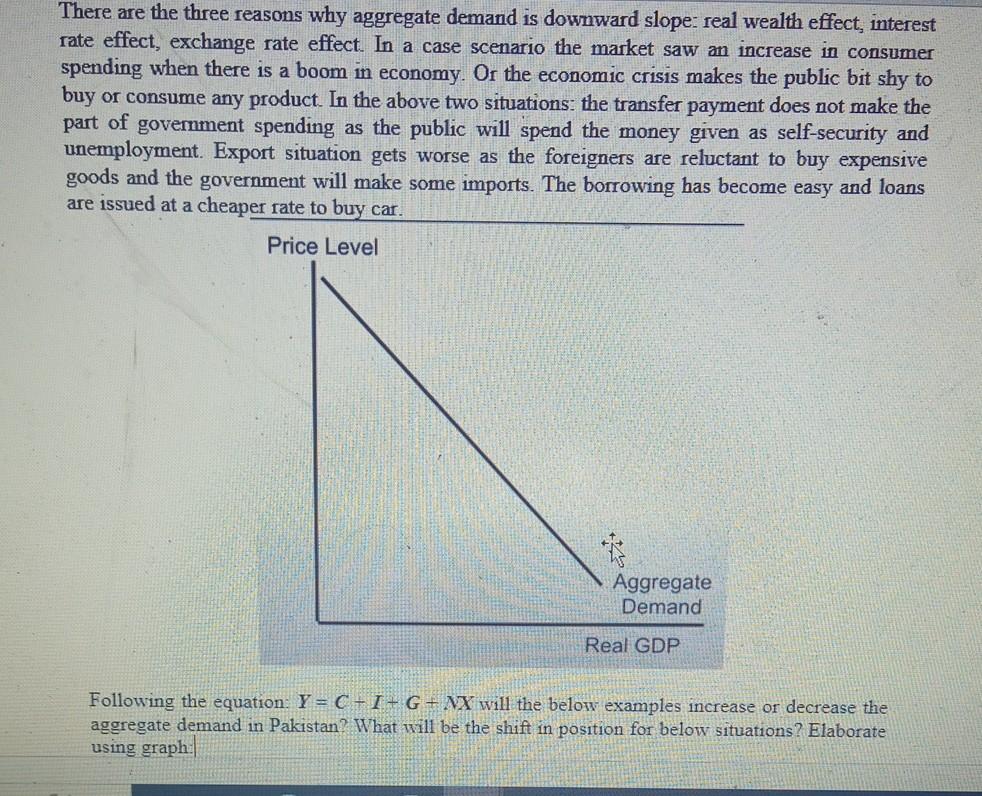 Solved There are the three reasons why aggregate demand is | Chegg.com