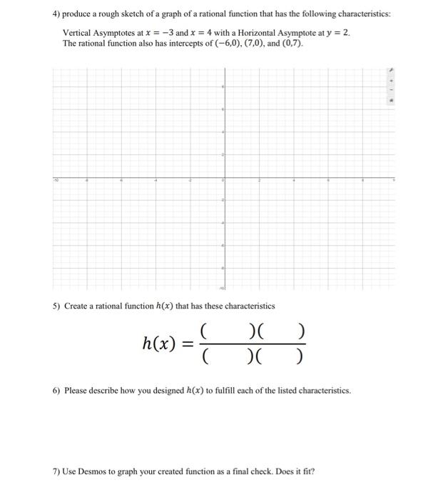 Solved 4) produce a rough sketch of a graph of a rational | Chegg.com