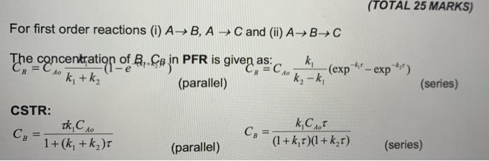 Solved (b) The reaction ABC was carried out in a continuous | Chegg.com
