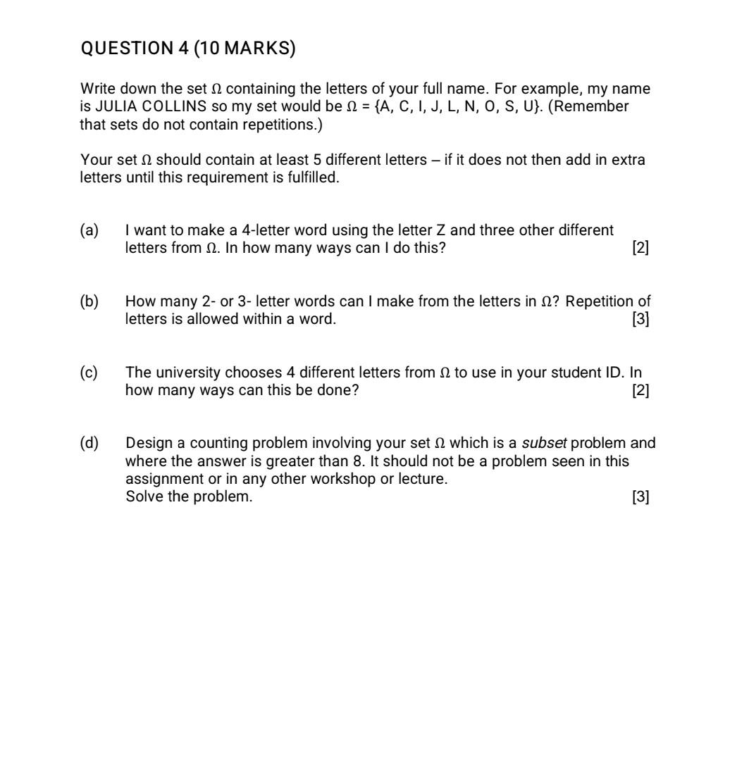 solved-write-down-the-set-containing-the-letters-of-your-chegg