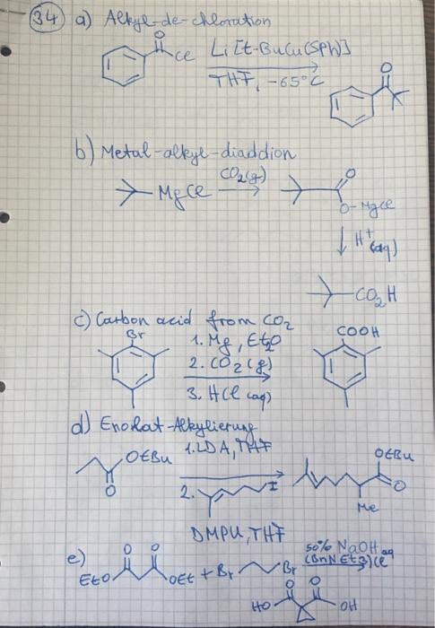 Solved 34 A Alkyl De Chloration Ince Li T Bulu Spw Chegg Com