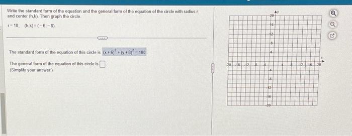 Solved Write the standard form of the equation and the | Chegg.com