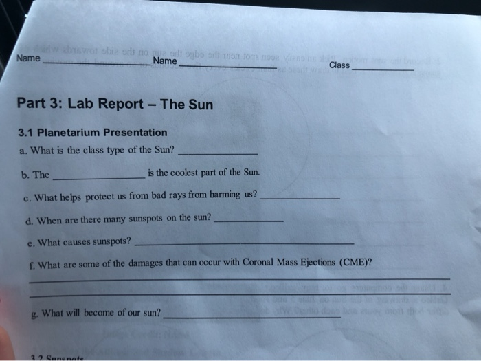 Solved obito no Name nbo 185 Class Part 3: Lab Report - The | Chegg.com