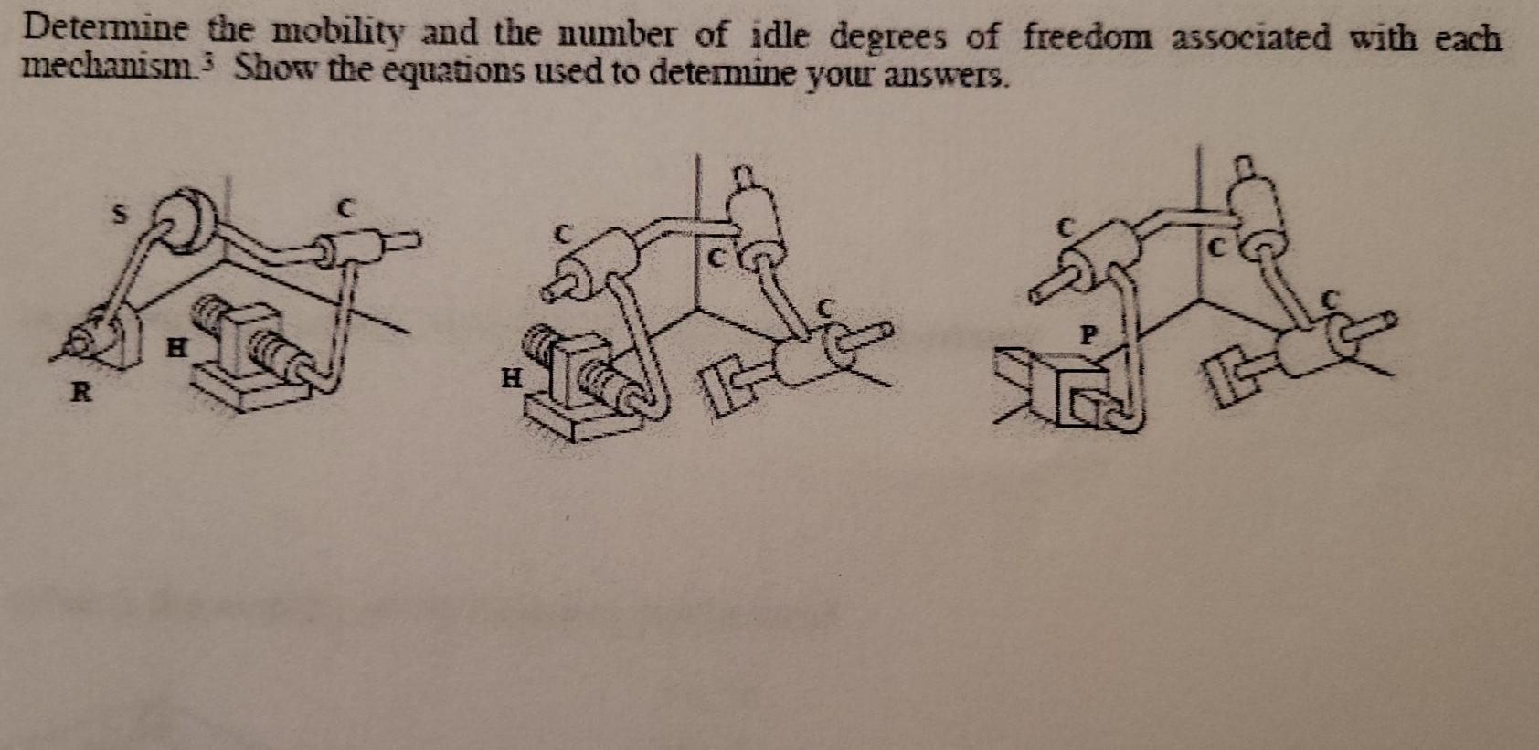Solved Determine the mobility and the number of idle degrees | Chegg.com