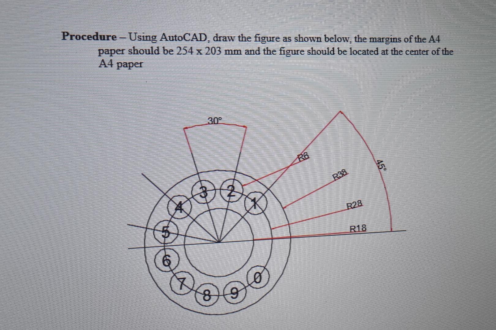 Solved Procedure - Using AutoCAD, draw the figure as shown | Chegg.com