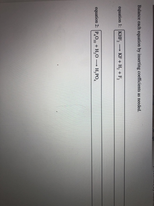 Solved Balance each equation by inserting coefficients as