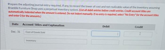 Solved Prepare the adjusting journal entry required, if any, | Chegg.com