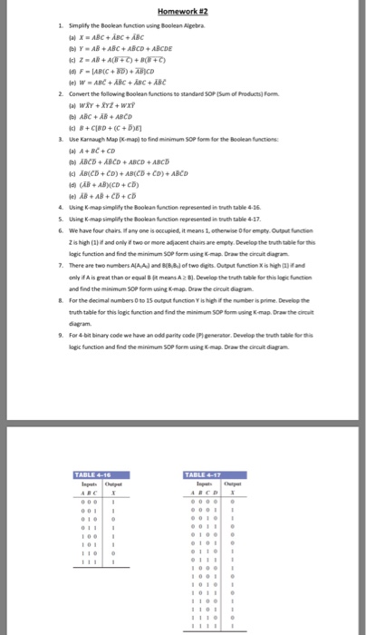 4 Using K Map Simplify The Boolean Function Repre