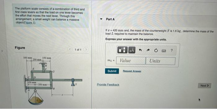 Solved The platform scale consists of a combination of third | Chegg.com