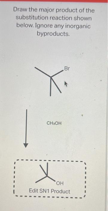 Draw the major product of the substitution reaction shown below. Ignore any inorganic byproducts.