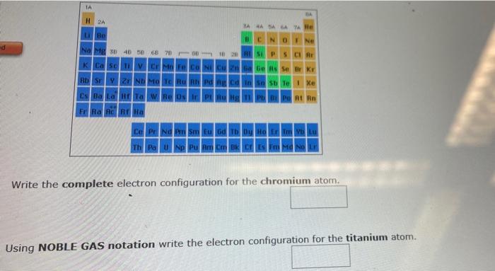Write the complete electron configuration for the | Chegg.com
