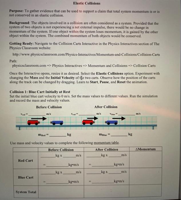 solved-elastic-collisions-purpose-to-gather-evidence-that-chegg