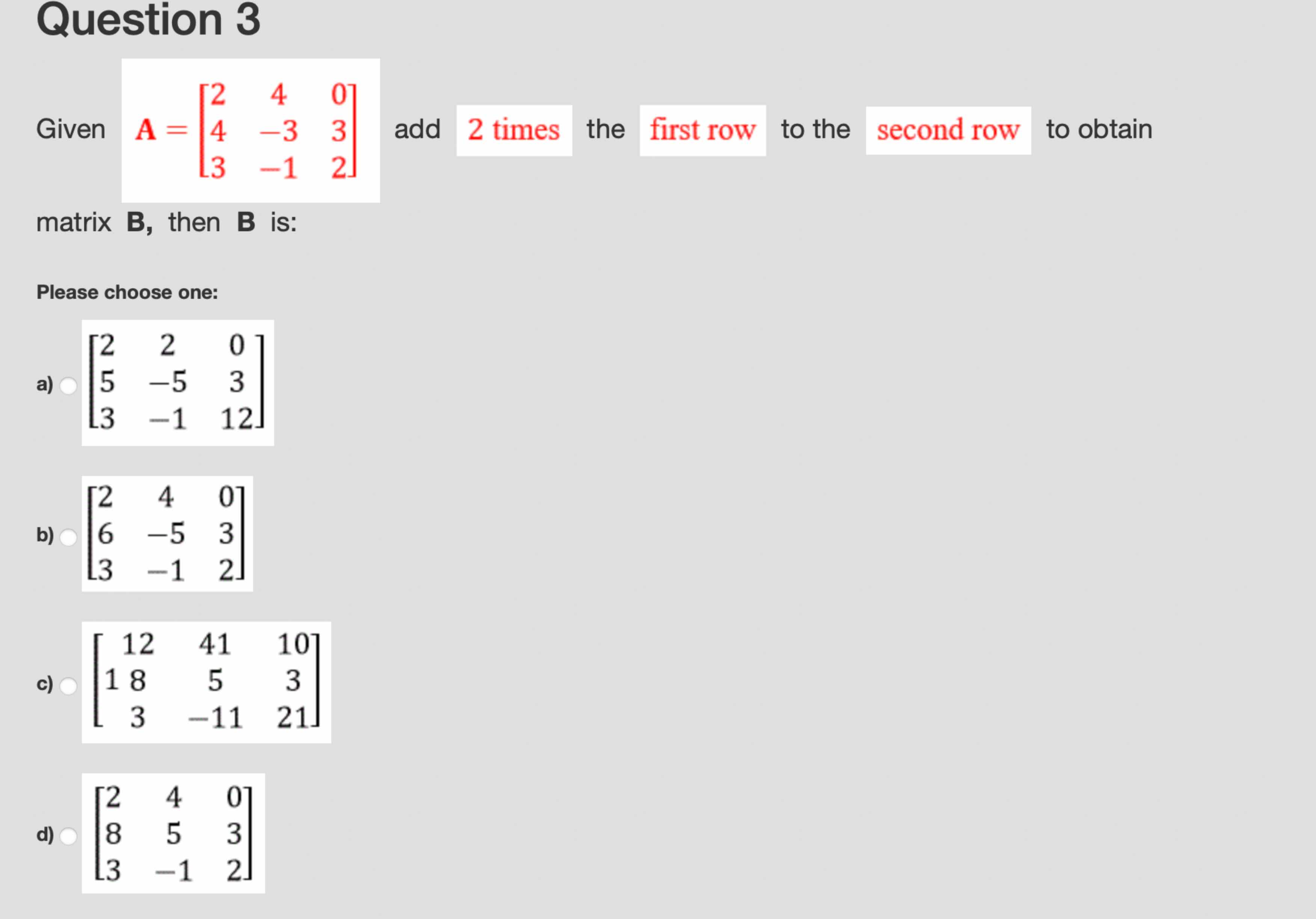 Solved Question 3Given A 2404 333 12 add the to the Chegg