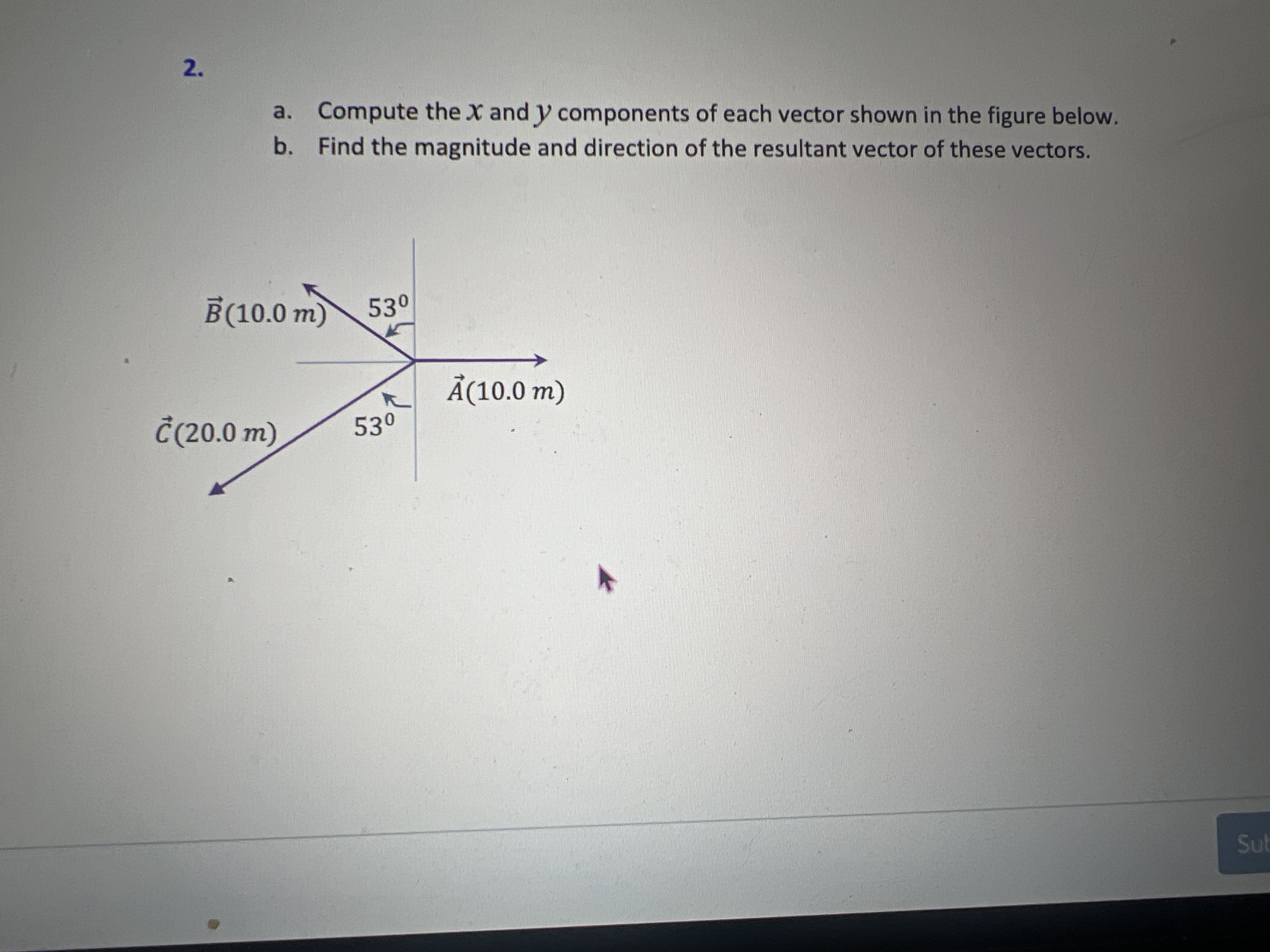 Solved a. ﻿Compute the x ﻿and y ﻿components of each vector | Chegg.com