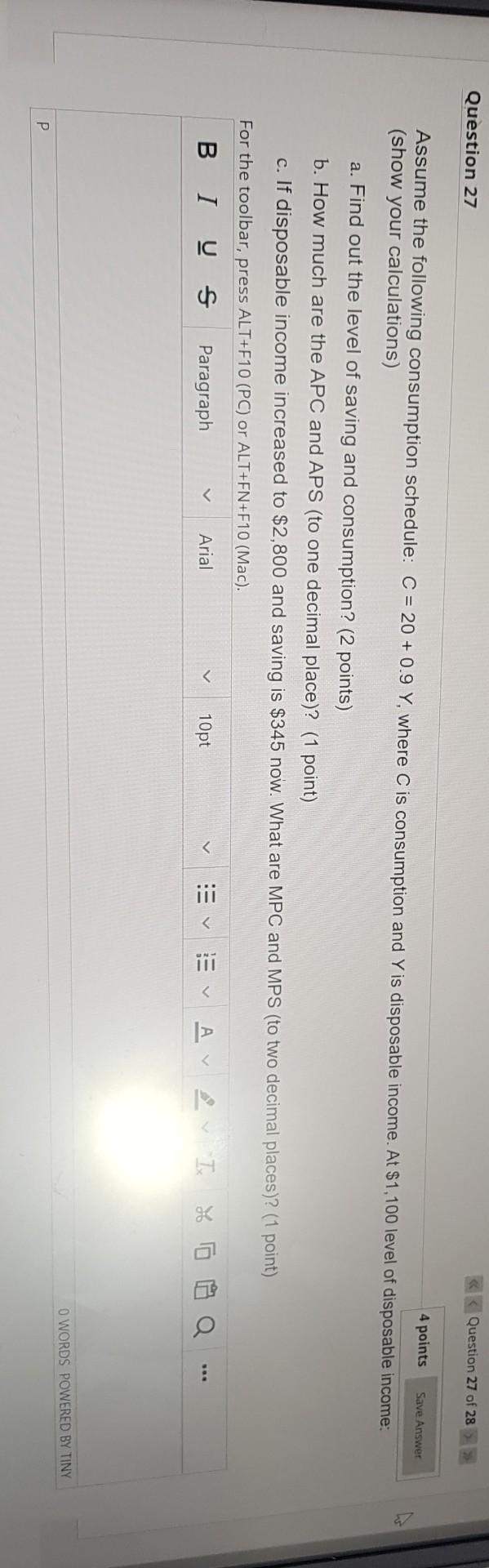 Solved Save Answer Question 27 of 28 Question 27 4 points | Chegg.com