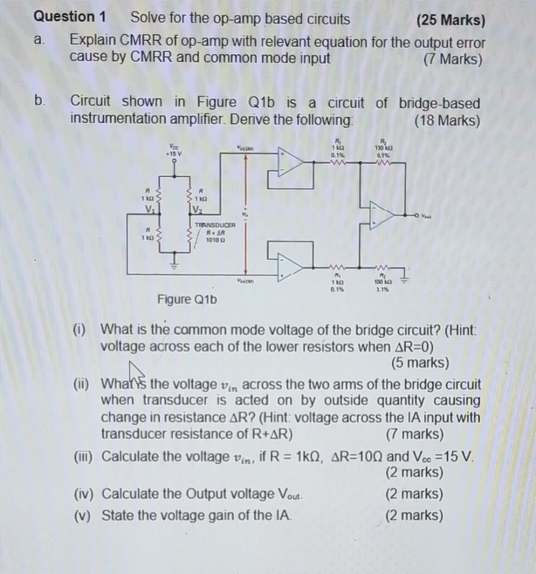 Solved Question 1 Solve For The Op-amp Based Circuits (25 | Chegg.com