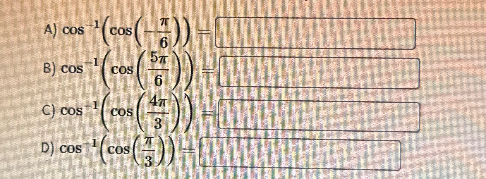the value of 1 cos pi 6