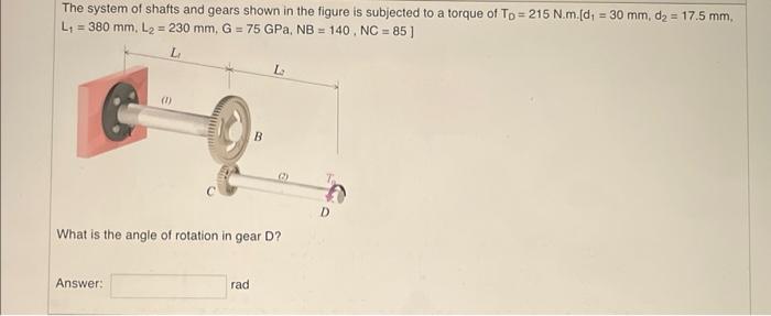Solved The system of shafts and gears shown in the figure is | Chegg.com