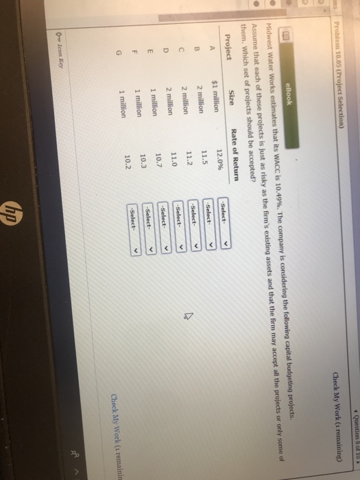 Solved Question of 10 Problem 10.05 (Project Selection) | Chegg.com