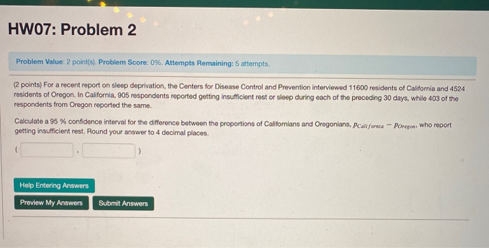 Solved HW07: Problem 2 Problem Value: 2 Points). Problem | Chegg.com