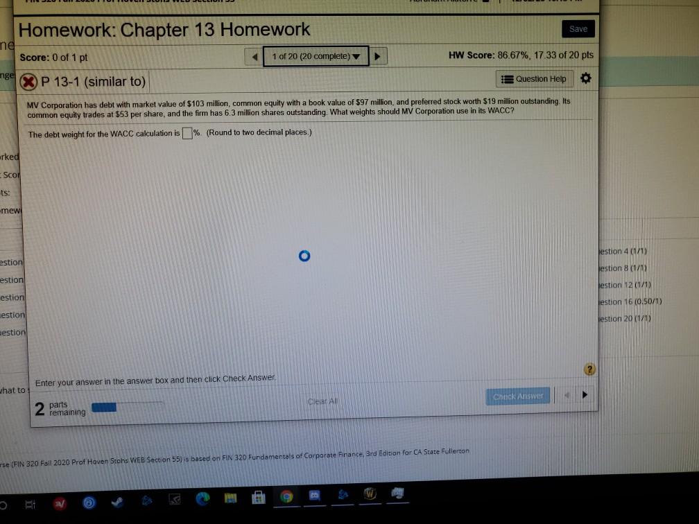 Solved Homework: Chapter 13 Homework Save 1 of 20 (20 | Chegg.com