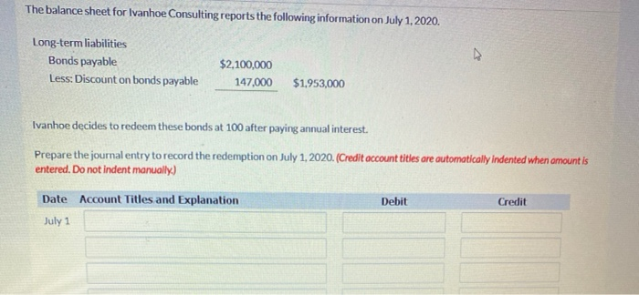 Solved The balance sheet for Ivanhoe Consulting reports the | Chegg.com