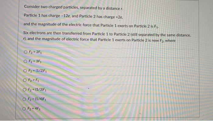 Solved Consider two charged particles, separated by a | Chegg.com