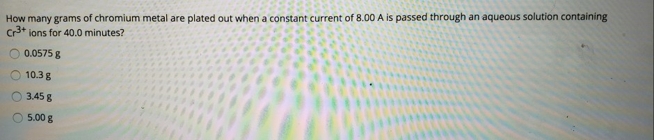 Solved Nickel Can Be Plated From Aqueous Solution Accordi