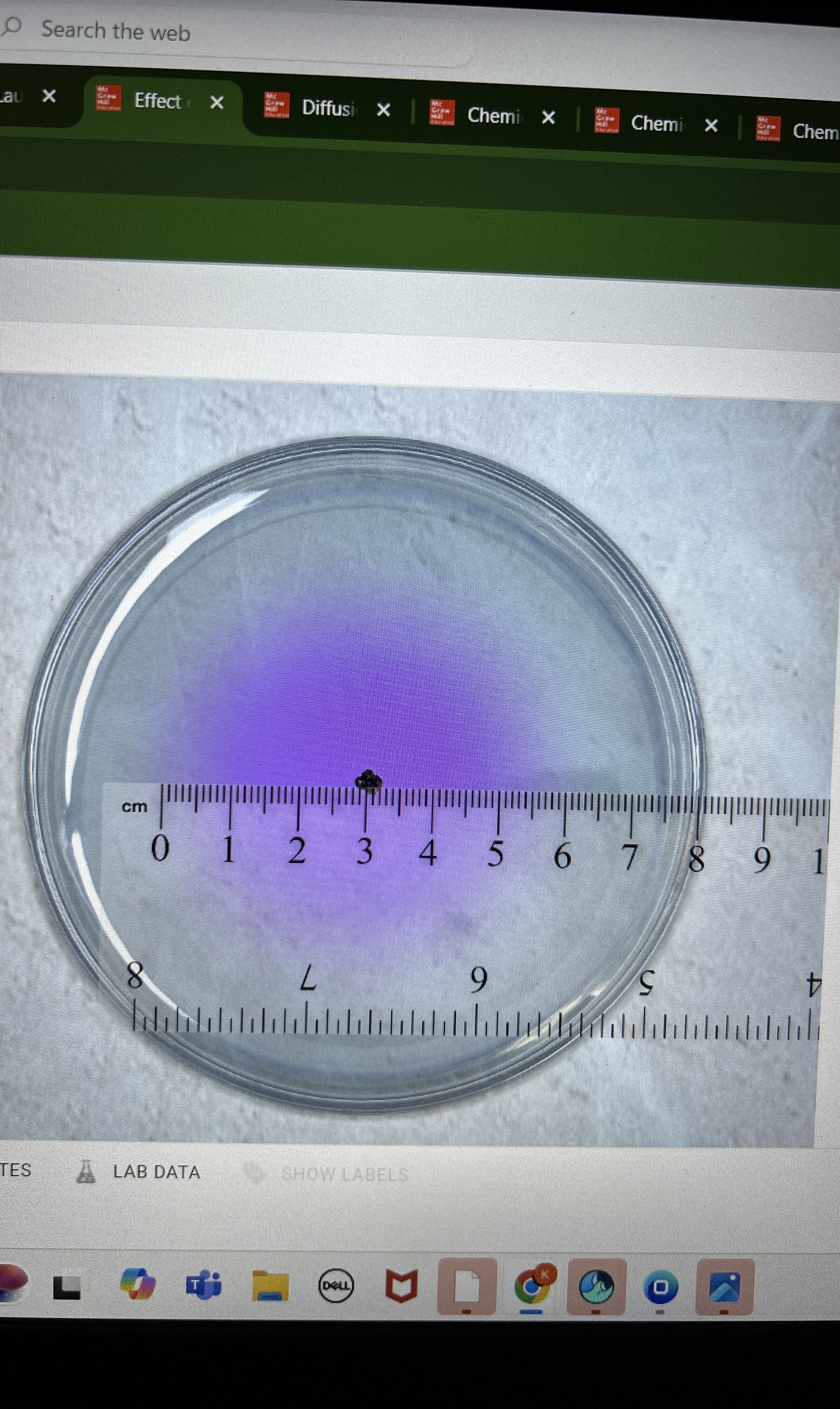 Solved diffusion spot diameter with one crystal in (mm) | Chegg.com