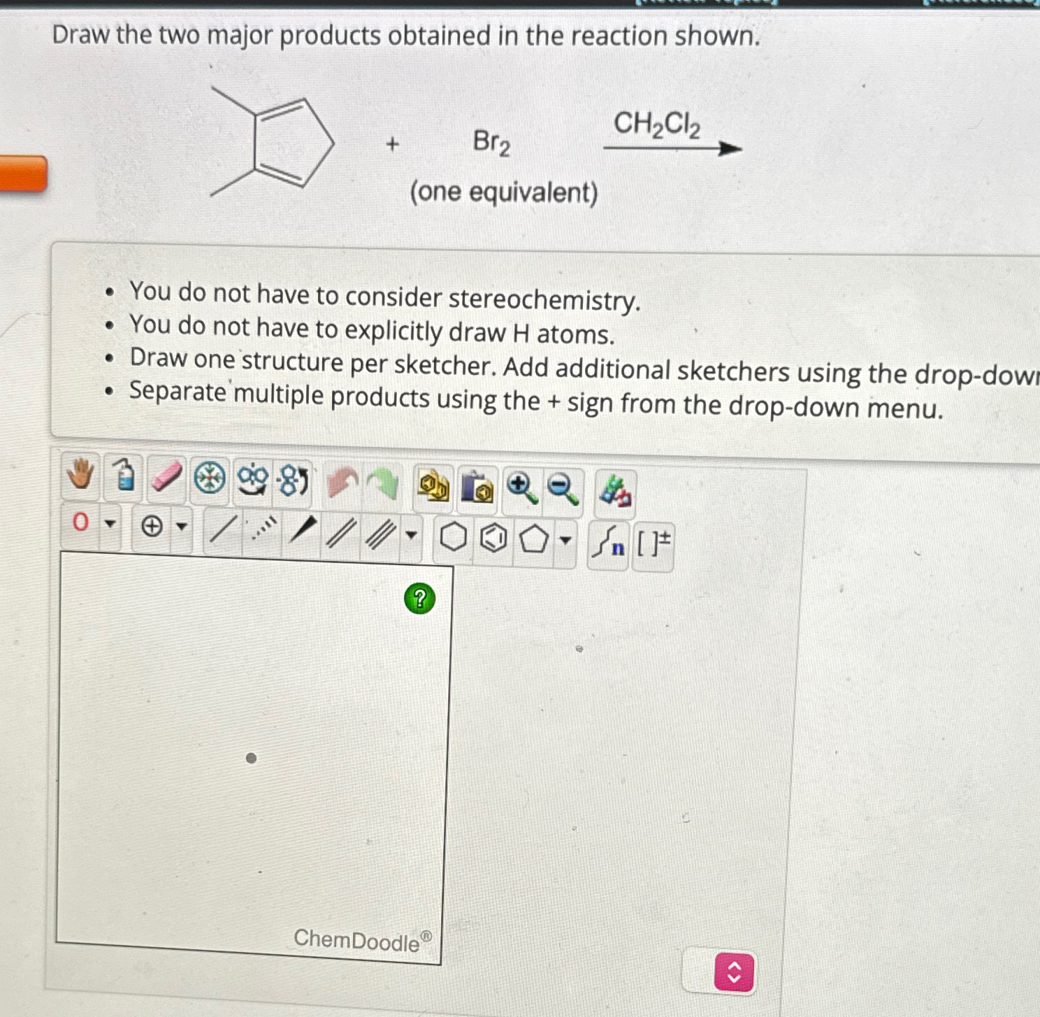 Solved Draw the two major products obtained in the reaction