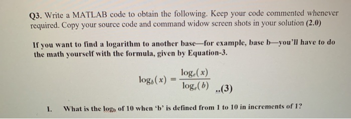 Solved Q3. Write a MATLAB code to obtain the following. Keep | Chegg.com