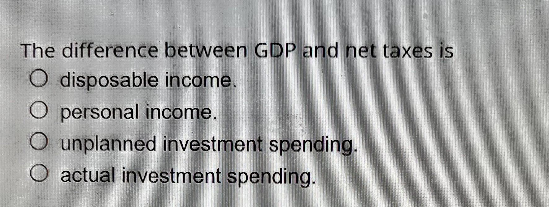 Are Net Taxes Included In Gdp